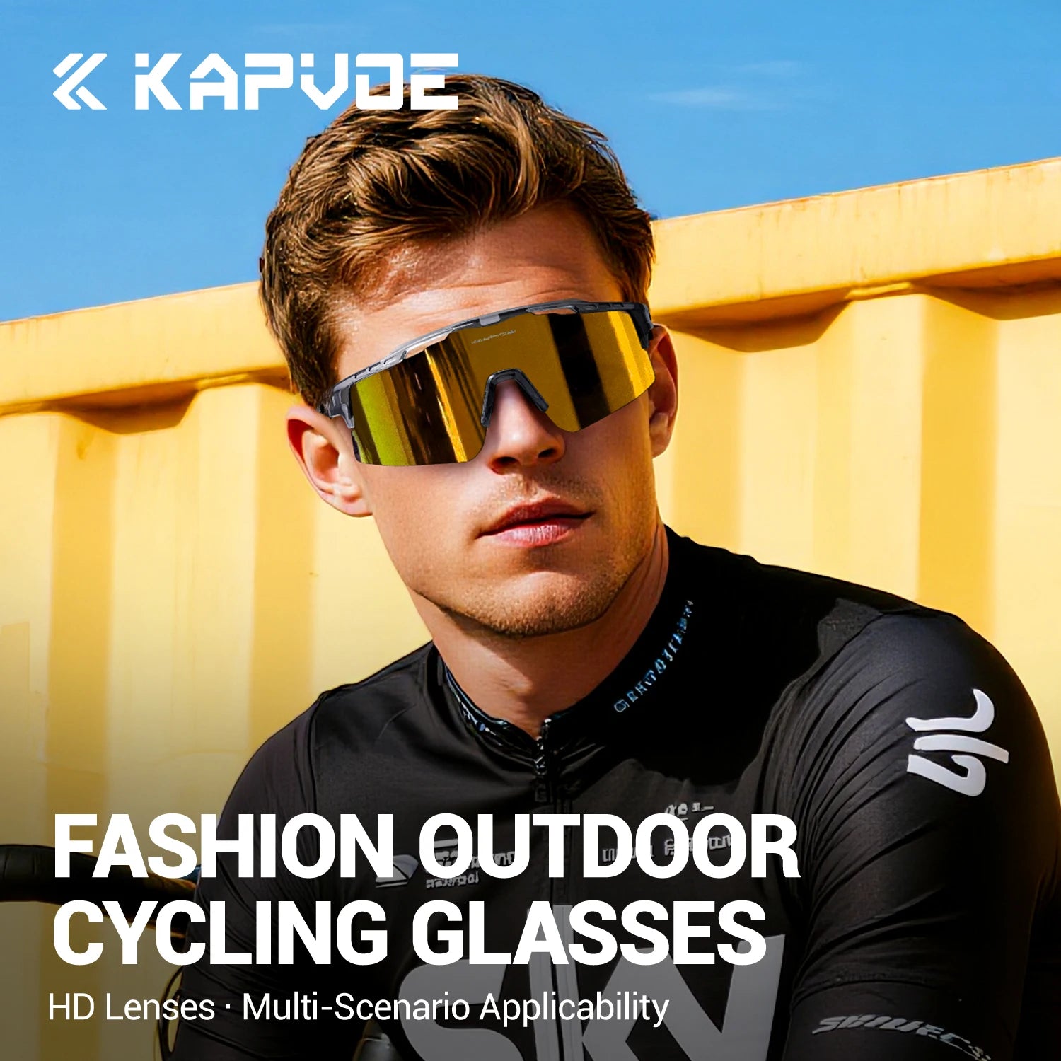 KAPVOE HD UV400 Hiking Cycling Sunglasses Outdoor Sports Hiking and Camping Glasses Waterproof Stylish Driving Sunglasses Unisex