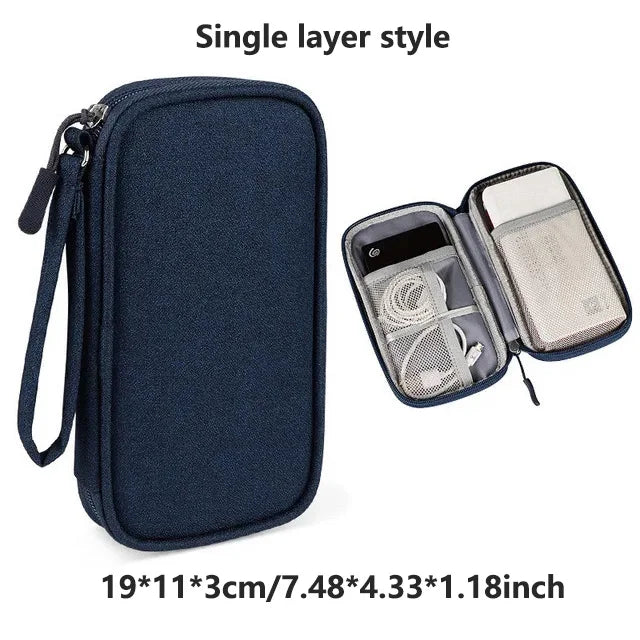 Multi-layer Digital Accessory Storage Bag Dust Proof Power Supply Hard Disk Protective Cover Power Bank Data Cable Storage Bag