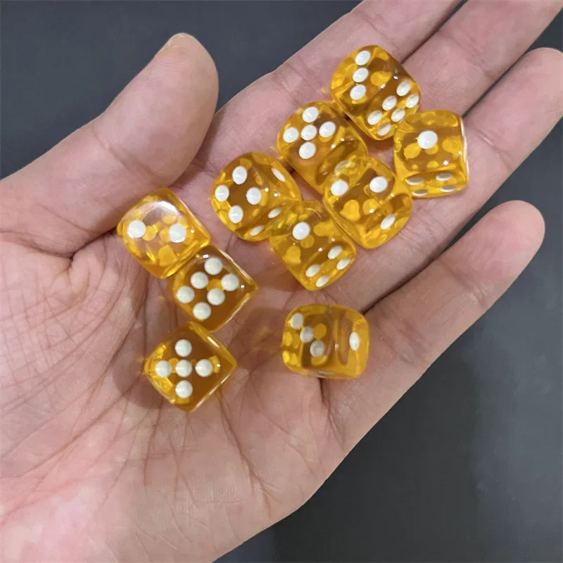 50pcs/Pack High Quality New 12mm Acrylic Transparent D6 Point Dice #12 Round Corner Boutique Dice