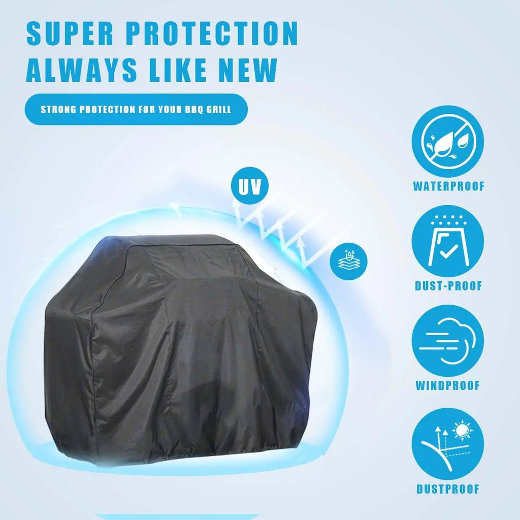 1Pcs BBQ Cover Outdoor Rain Protective Barbecue Cover BBQ Grill Barbeque Cover Anti-Dust Waterproof Weber Heavy Duty Charbroil