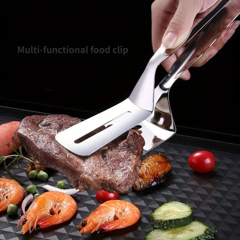 Kitchens Tongs Premium Stainless Steel Multipurpose Gripper Bread Clip/Steak Clamps/Fried Steak Clamp/Barbecue Tongs