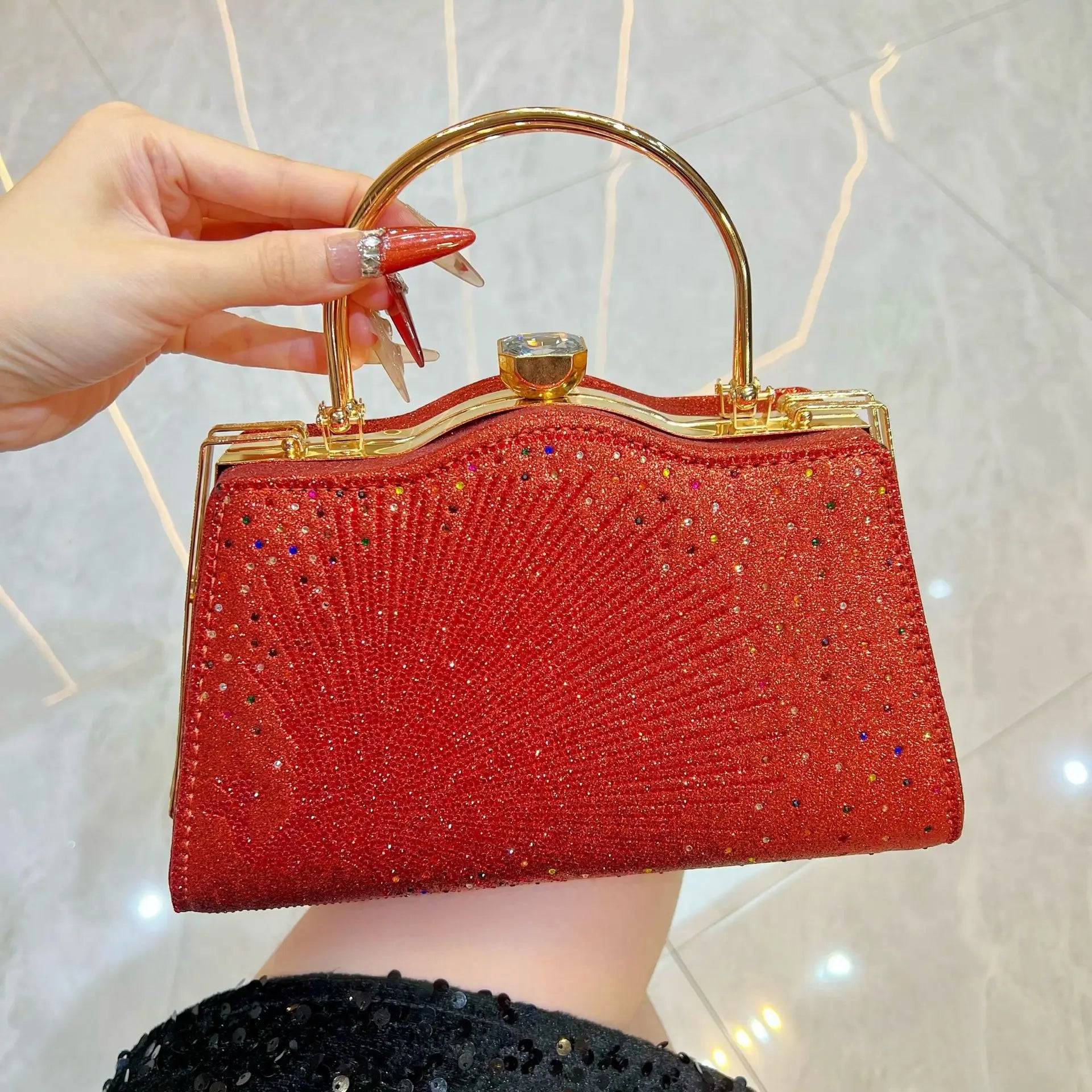 New handbag celebrity fashion diamond-encrusted handbag exquisite dinner bag niche versatile messenger shoulder bag