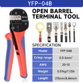 Crimping Tool For Non-Insulated Open Barrel Terminals & Receptacles Ratcheting Wire Crimpers AWG 20-10 (0.5-6mm²) YFP-04B