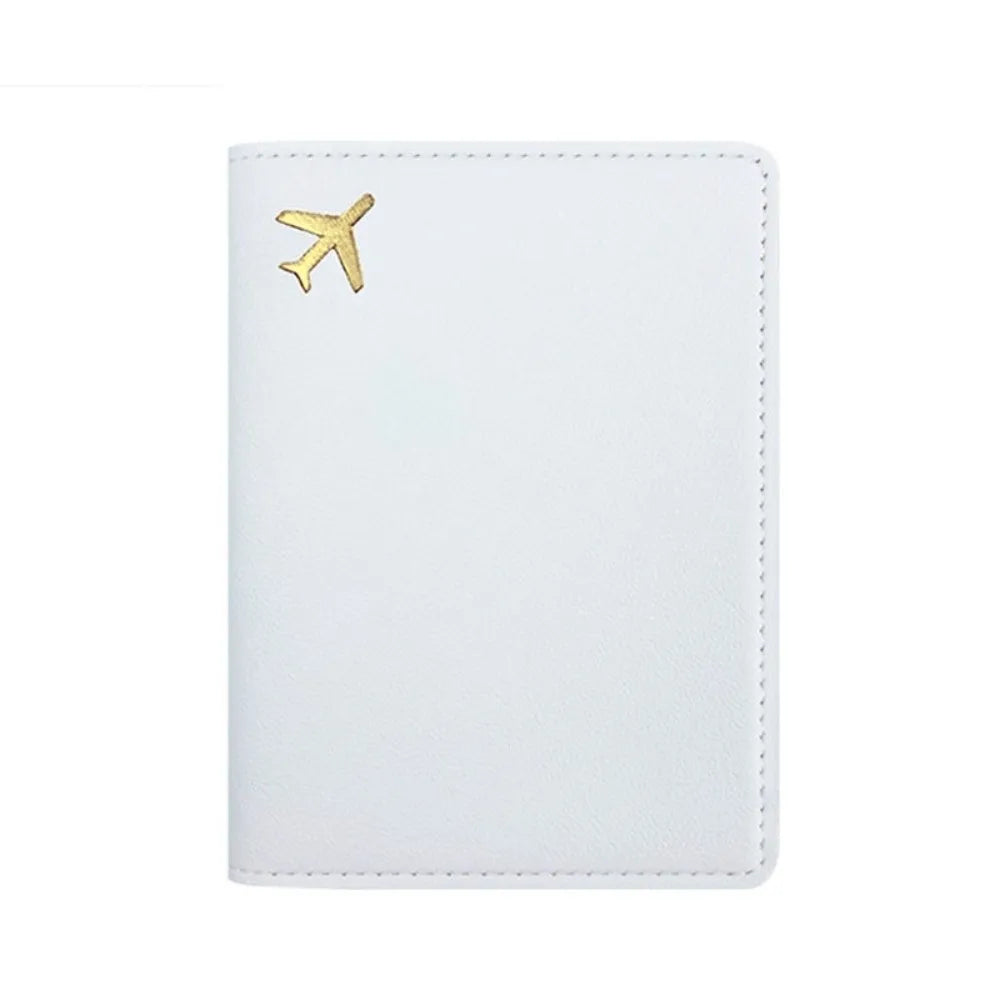 PU Leather Passport Holder Lightweight Waterproof Passport Case Portable Storage Solid Color Passport Protective Cover