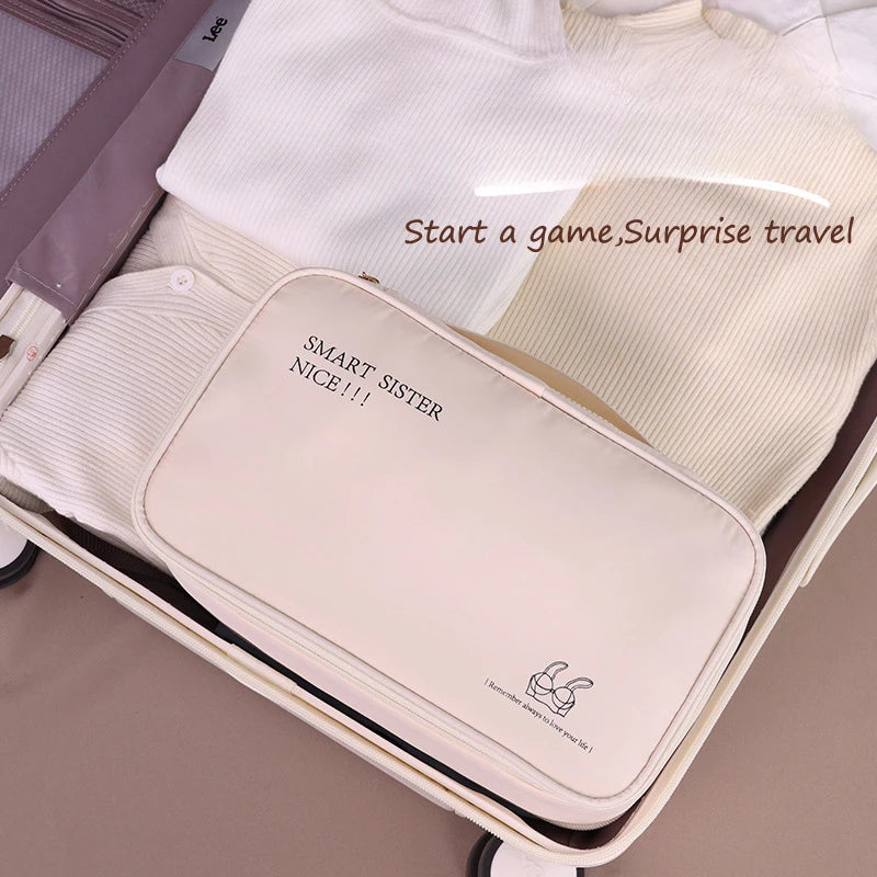 Travel Storage Bag Portable Underwear Pantyhose, Socks Organizing Bag, Double Layer Large Capacity Luggage Bag Travel Essentials