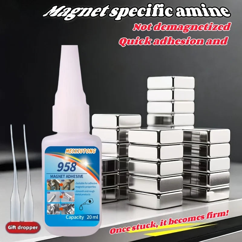 1pc/2pcs Magnetic Glue 20G, a Special Adhesive for Magnets, Fast-Curing Glue Suitable for Bonding Plastic, Metal, Wood,PVC,Nylon