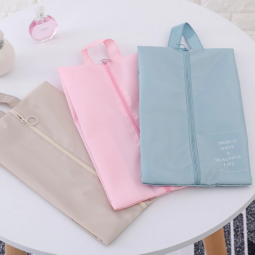 Portable Waterproof Travel Bag Shoe Bag Closet Storage Beach Toy Shoes Sorting Zipper Dustproof Cover Makeup Organizer