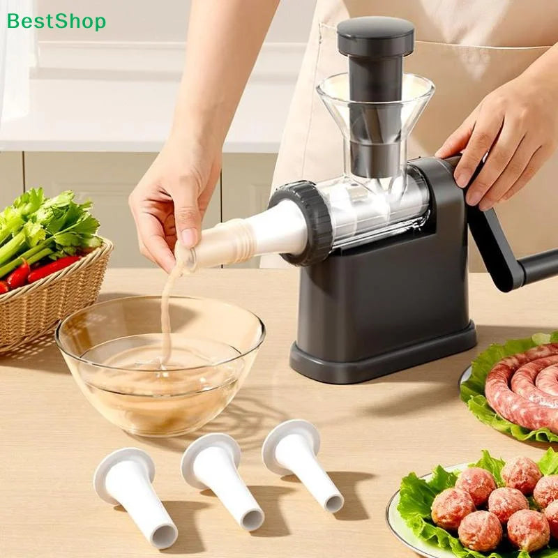 ★★★Manual Meat Grinder & Sausage Stuffer - Multifunctional Hand Crank Mincer for Homemade Sausages & Meatballs
