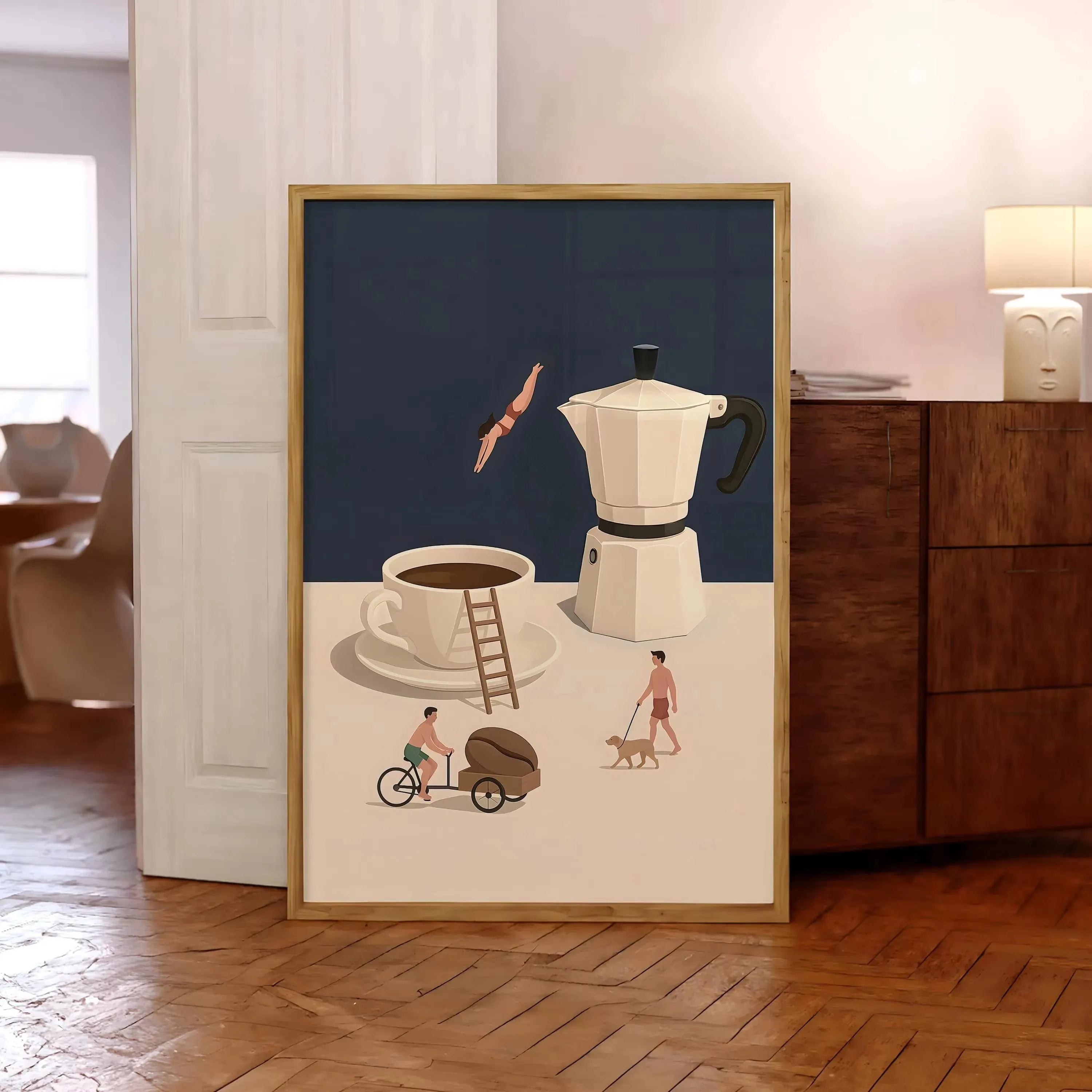 Coffee Diver Canvas Prints Kitchen Good Morning Coffee Wall Art Posters for Modern Living Room Home Decor Coffee Lovers Gifts