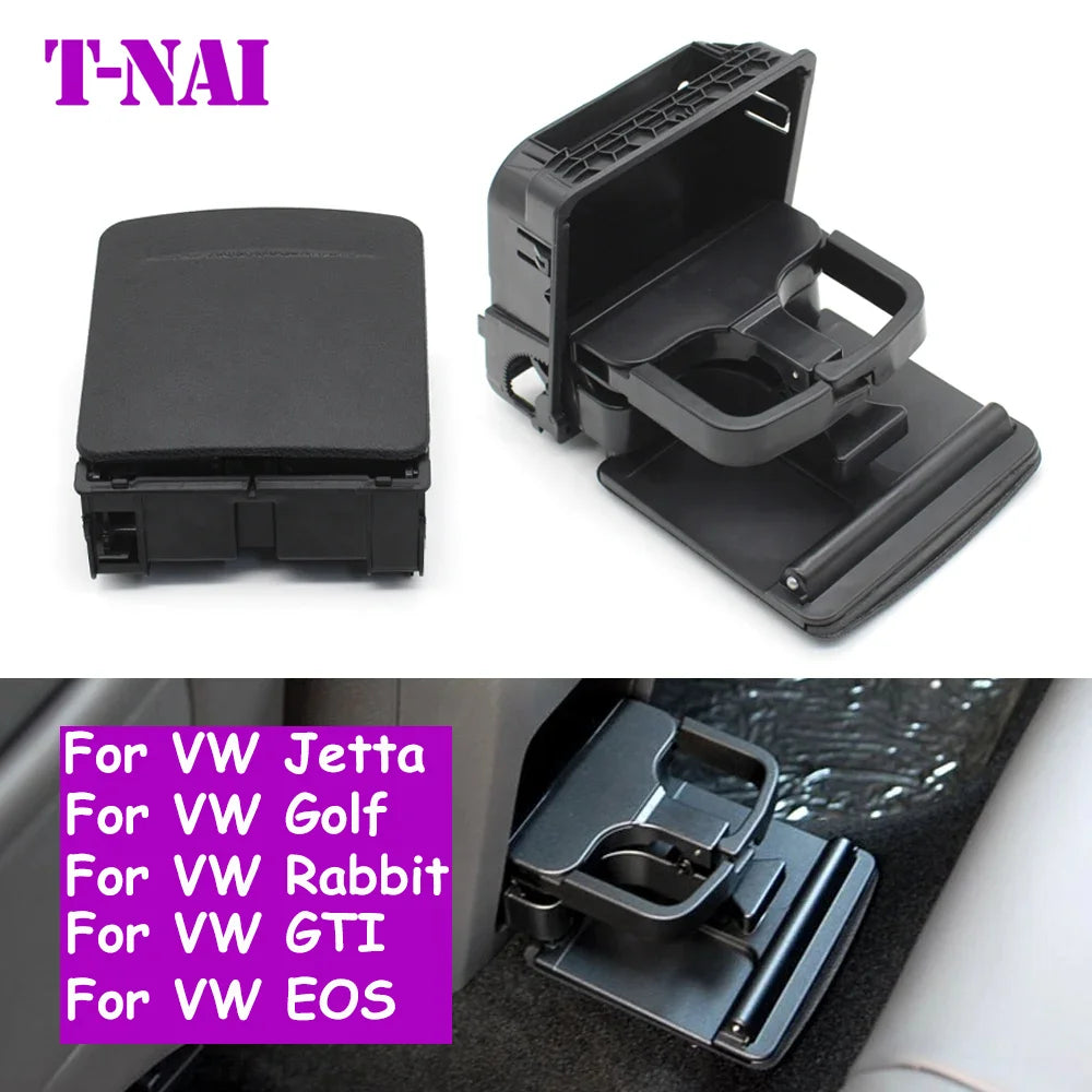 Jetta Golf GTI MK5 MK6 EOS Rabbit Car Black Rear Armrest Central Console Cup Holder For VW 2006-2011 1K0862532 1K0862532C