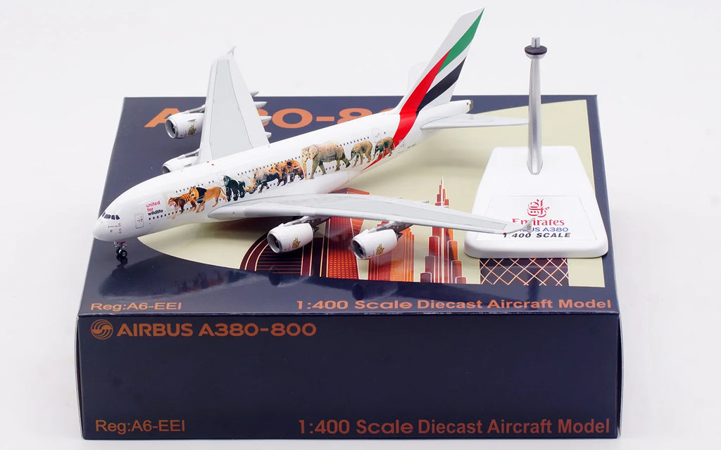 XB0011 Alloy Collectible Plane Gift Aviation 1:400 Emirates Airways Airbus A380 Diecast Aircraft Jet Model A6-EEI Tractor+Stand