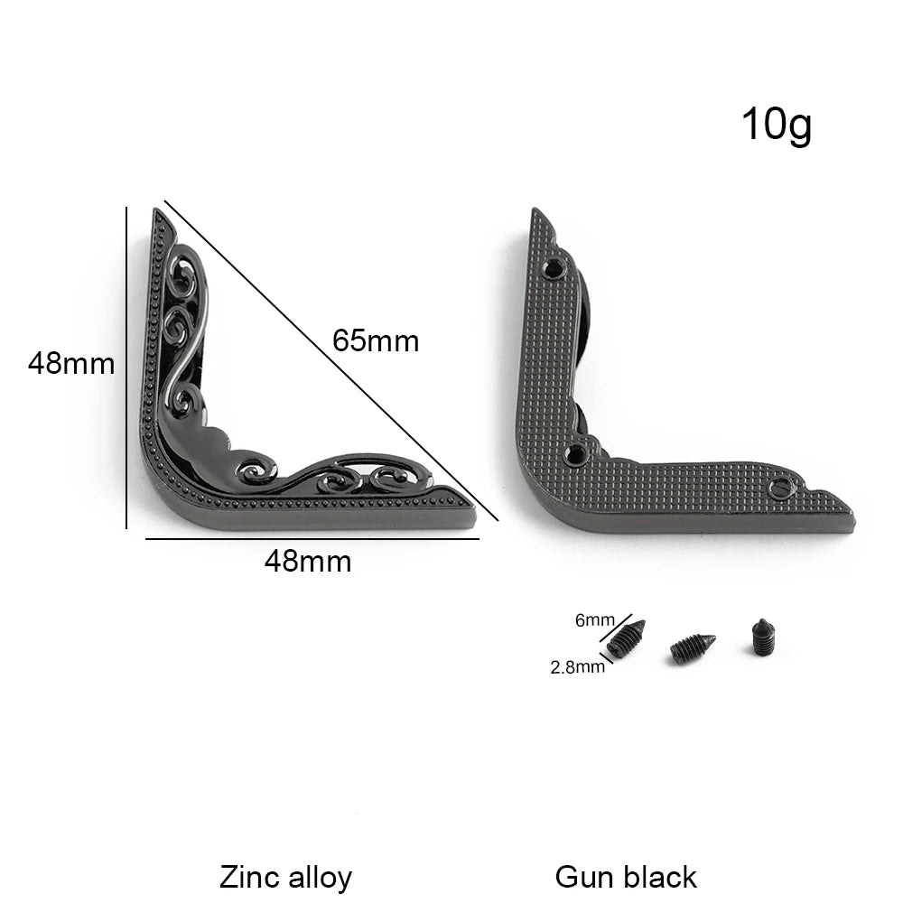 4/30/100PCS 64x64mm,48x48mm Edges Hollow Fixed Decorative Buckle For Handbag Metal Bag Corner Protectors With Screws Accessories