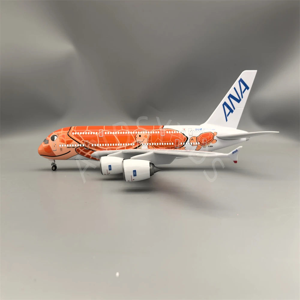 1:160 47CM Japan Air ANA Toys Airbus A380 Model Plane Cartoon Sea Turtle Airlines Diecast Airplane Aircraft for Decoration