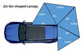 Canvas Car Awning Waterproof Heavy Duty 4x4 Camping SUV Trailer Side Aluminum Pole Sun Shelter for Overland Travel
