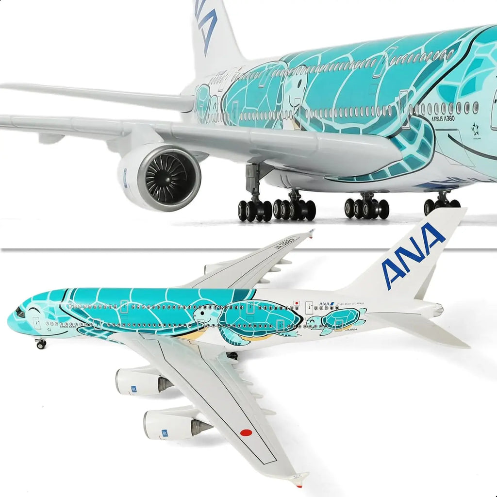 1/160 A380 for ANA Green Turtle Airplane Model Kits for Airbus A380 Model Plane for Adult Aviation Gifts or Aircraft Collection