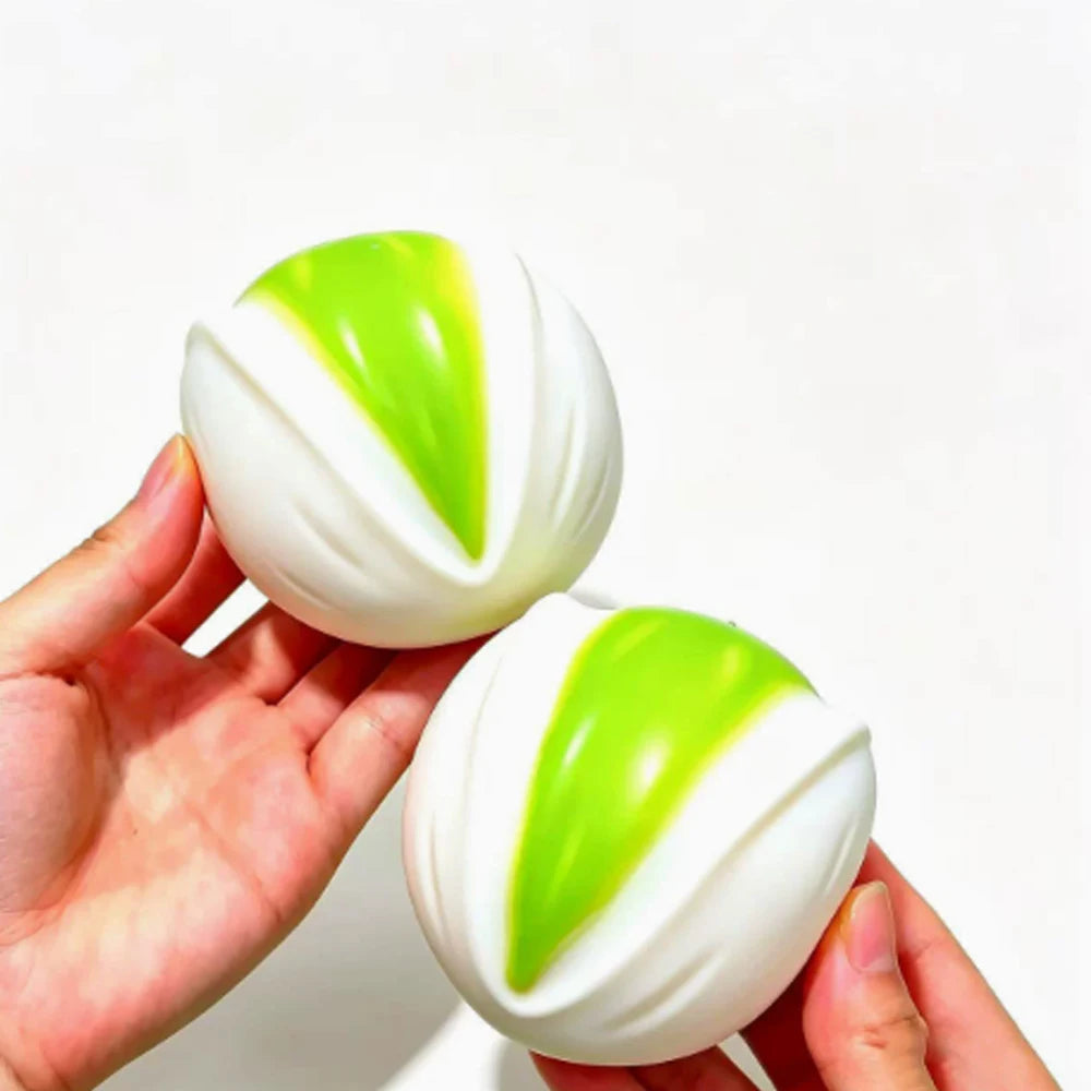 Crunchy Pistachio Stress Ball, Filled Round Blocks ASMR Squeeze Toy, Stress Relief Hand Relax Sensory Toy Gift Squishy Toys