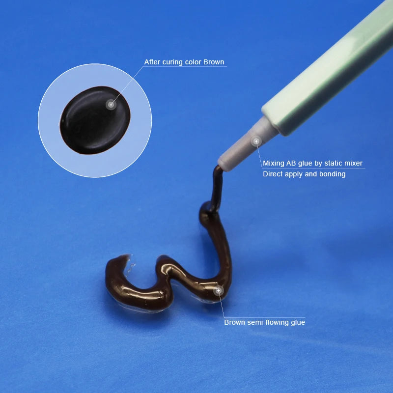 New Brown 2030 AB Epoxy Adhesive Bonding Sealant Repair 100 Minutes Standard Slow Cure Umber Resin With Hardener 25g 2 Part Glue
