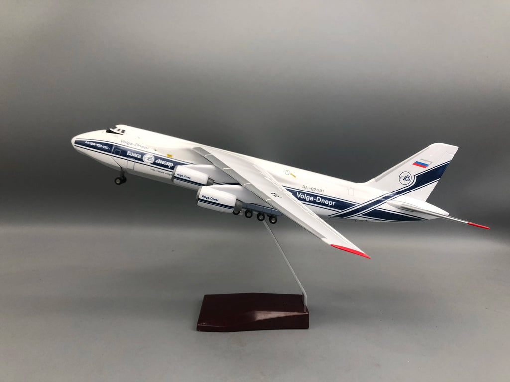 42CM Antonov An-124 Airplane Model Ruslan Volga-Dnepr Airlines resin Diecast Scale Aircraft Nose Open Version Static Collection