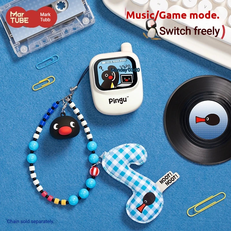 New Pingu Bluetooth Screen Headphones Custom Screen Dual Modes for Gaming and Music Bluetooth 6.0 Cute Phone Shape