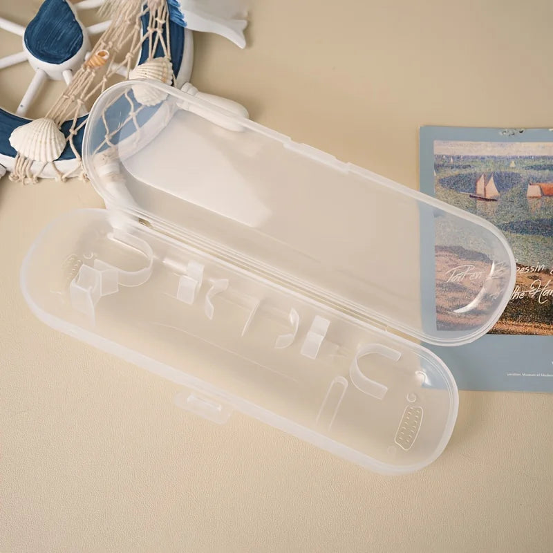 2pcs Universal Electric Toothbrush Storage Box For Oral B, Translucent Toothbrush Box For Home Travel