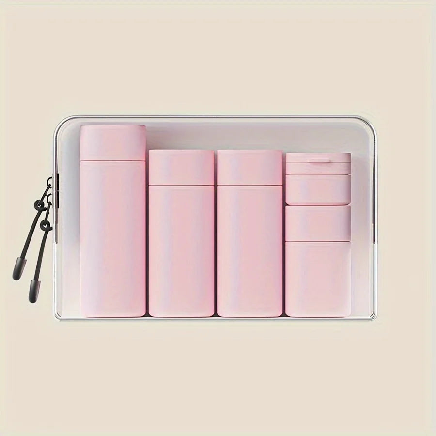 Silicone Travel Bottle Set - Leak-proof, squeezable container for shampoo, lotion and toiletries - Odorless
