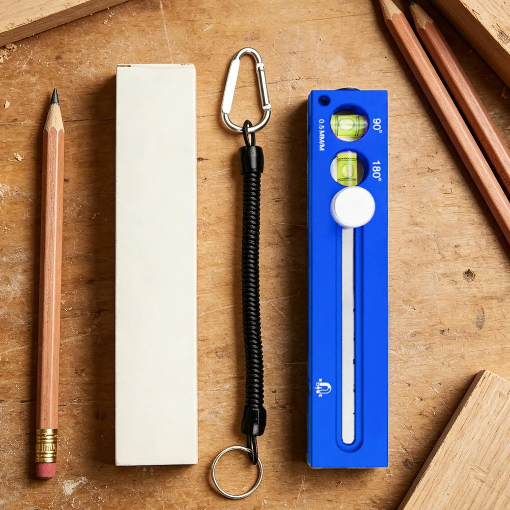 Multi Functional Marking Level Aluminum Alloy Pocket Level And Depth Gauge Woodworking Ruler Square Scriber Marking Line Ruler