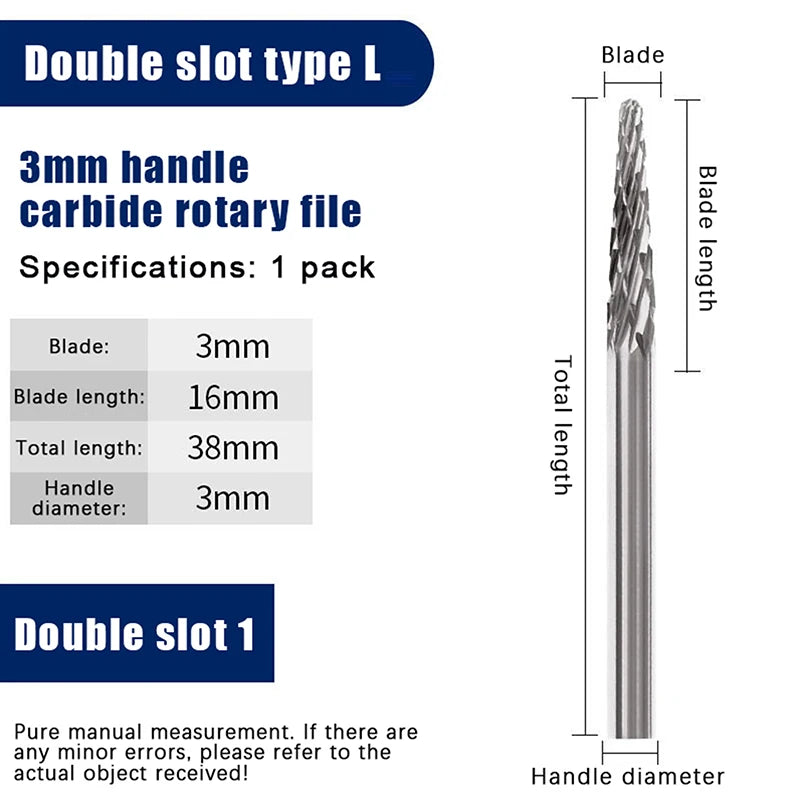 Tungsten Carbide Rotary File Hard Alloy Rotary Bur Drill Bit 3mm Shank Engraving Cutter Grinding Head For Metal And Plastic