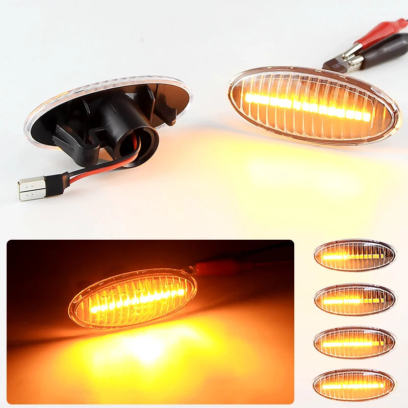 2PCS LED Side Marker Turn Signal Lights Canbus For Renault Koleos 08-11 For Smart Forfour For Nissan NP300 Navara 14- Note 06-