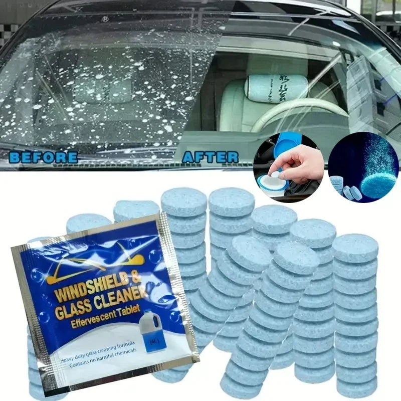 Solid Cleaner Car Windshield Washer Fluid Concentrated Effervescen Tablets for Car Room Kitchen Window Glass Cleaning