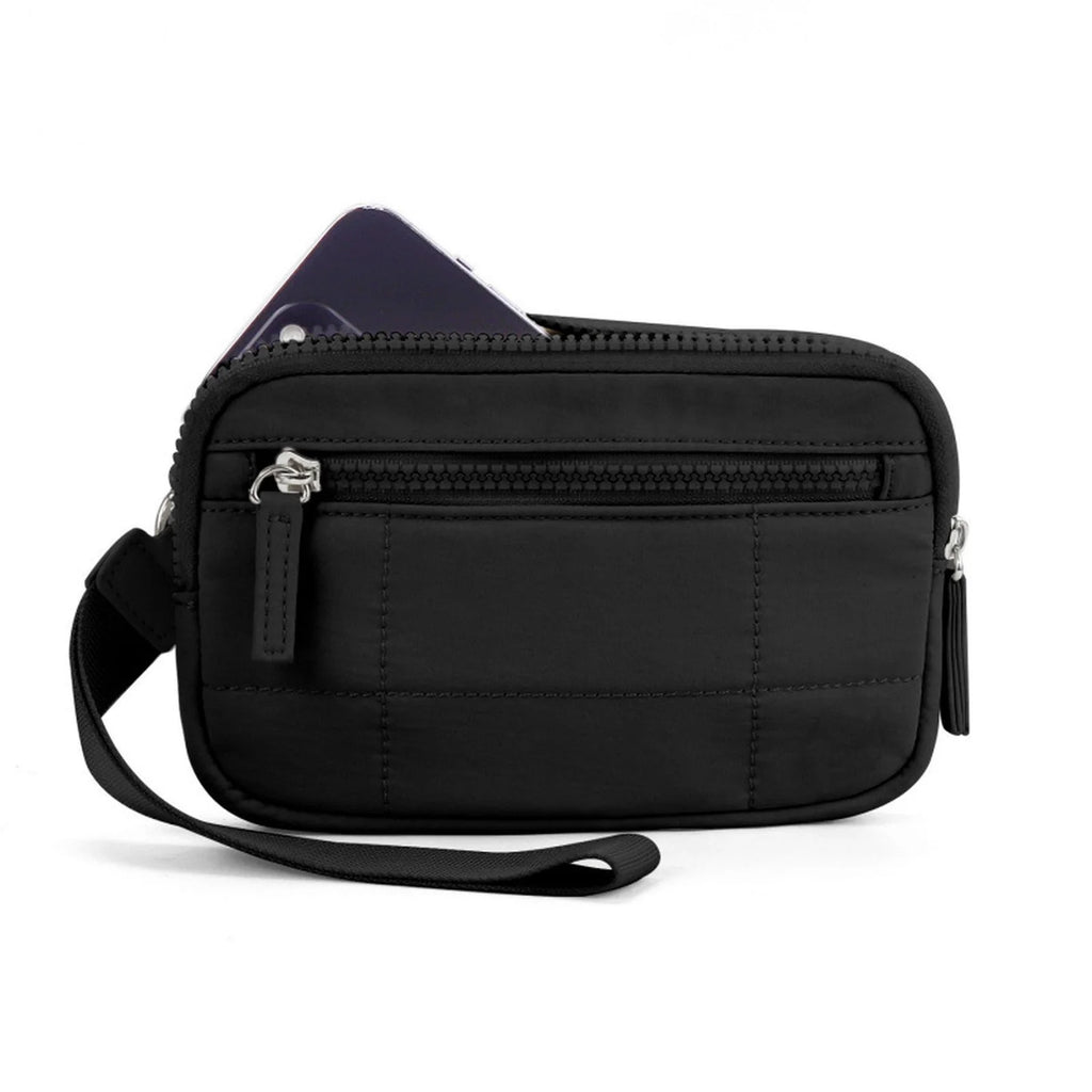 Fashion Quilted Crossbody Bag Travel Zipper Shoulder Bag Casual Multi Pocket Clutch Bag Stylish Lightweight Portable Women