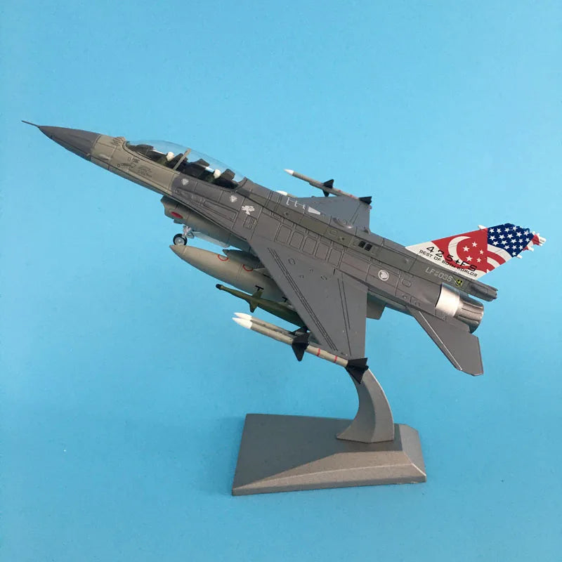 JASON TUTU 1/72 Scale Alloy Model Diecast Singapore F16D Fighter Collect Gifts