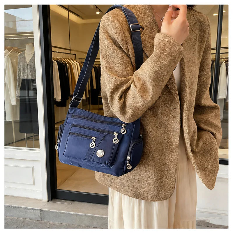 New Style Neutral Nylon Fabric Ladies' Handbag Oxford Cloth Shoulder Strap Crossbody Bag Travel Bag Multi-Compartment Casual Bag