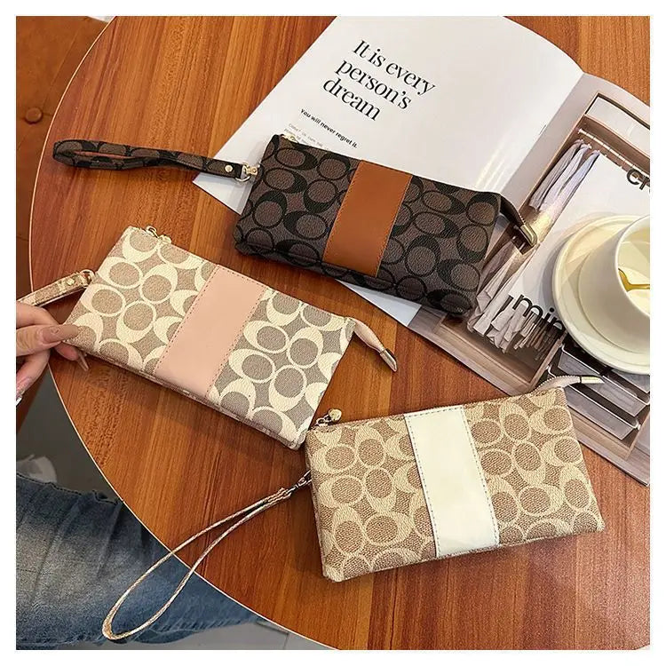 Soft leather printed mobile phone handbag, new women's fashionable, lightweight, mini bag, multifunctional coin purse