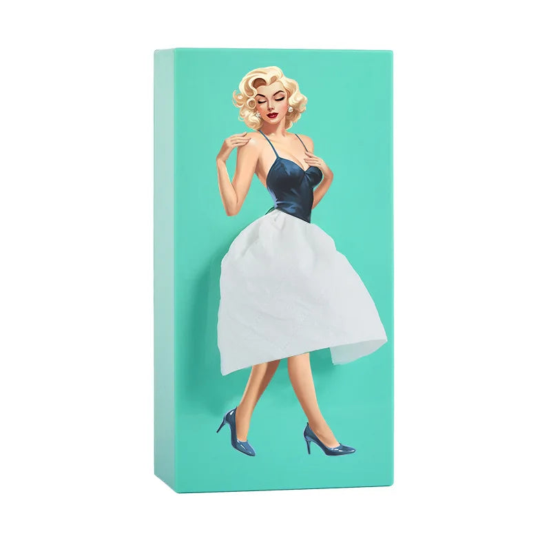 Luxurious Tabletop Decorative Piece - Anime Girl Tissue Dispenser with Elegant Fluffy Skirt Tissue Box  Car Tissue Holder