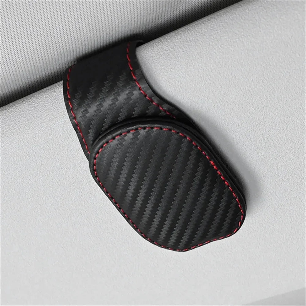 Magnetic Leather Eyeglass Clip Auto Sun Visor Glasses Storage Sunglasses Card Ticket Holder Stand Car Interior Accessories