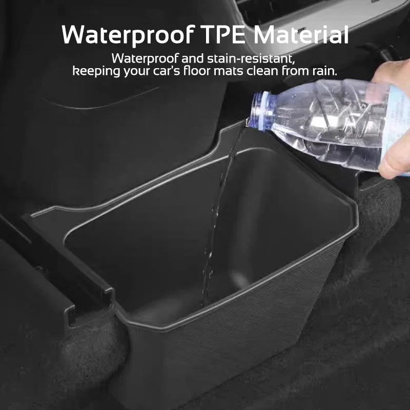 Rear Air Vent Storage Box For Tesla Model Y YL 2025 2026 Under Rear Seat Holder Trash Bin Can Organizer Car Interior Accessories