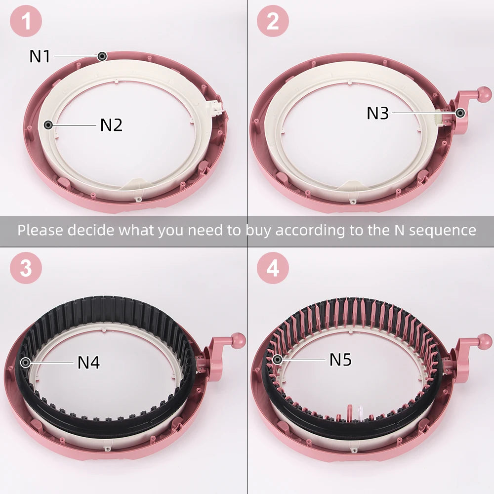 Knitting Machine Row Counter / Tension Forks / Yarn Guide / Crank / Pins Adapter - Replacement Part for Sentro 40, QJH 48