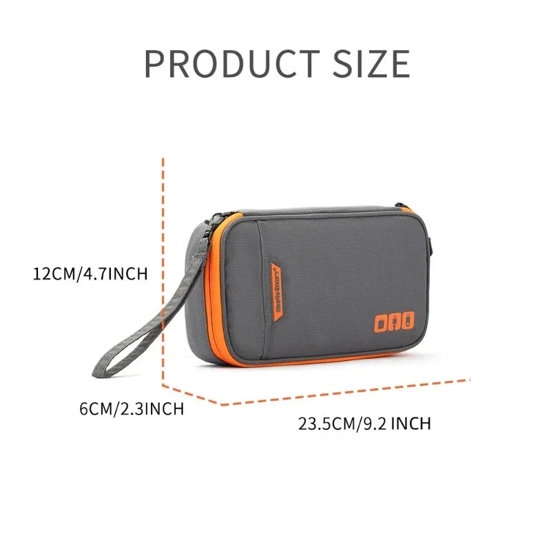 1pc Travel Cable Organizer Bag Portable Waterproof Carry Pouch for USB Charger Cord and Electronic Accessories