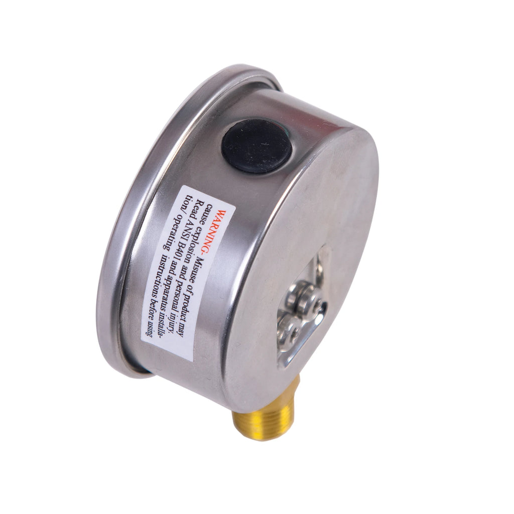 JIVTO 2" Glycerine-Filled Compound Pressure Gauge, 1/4" NPT Lower Mount, -30inHg to 600 PSI/Bar, Dual Scale, Shockproof,