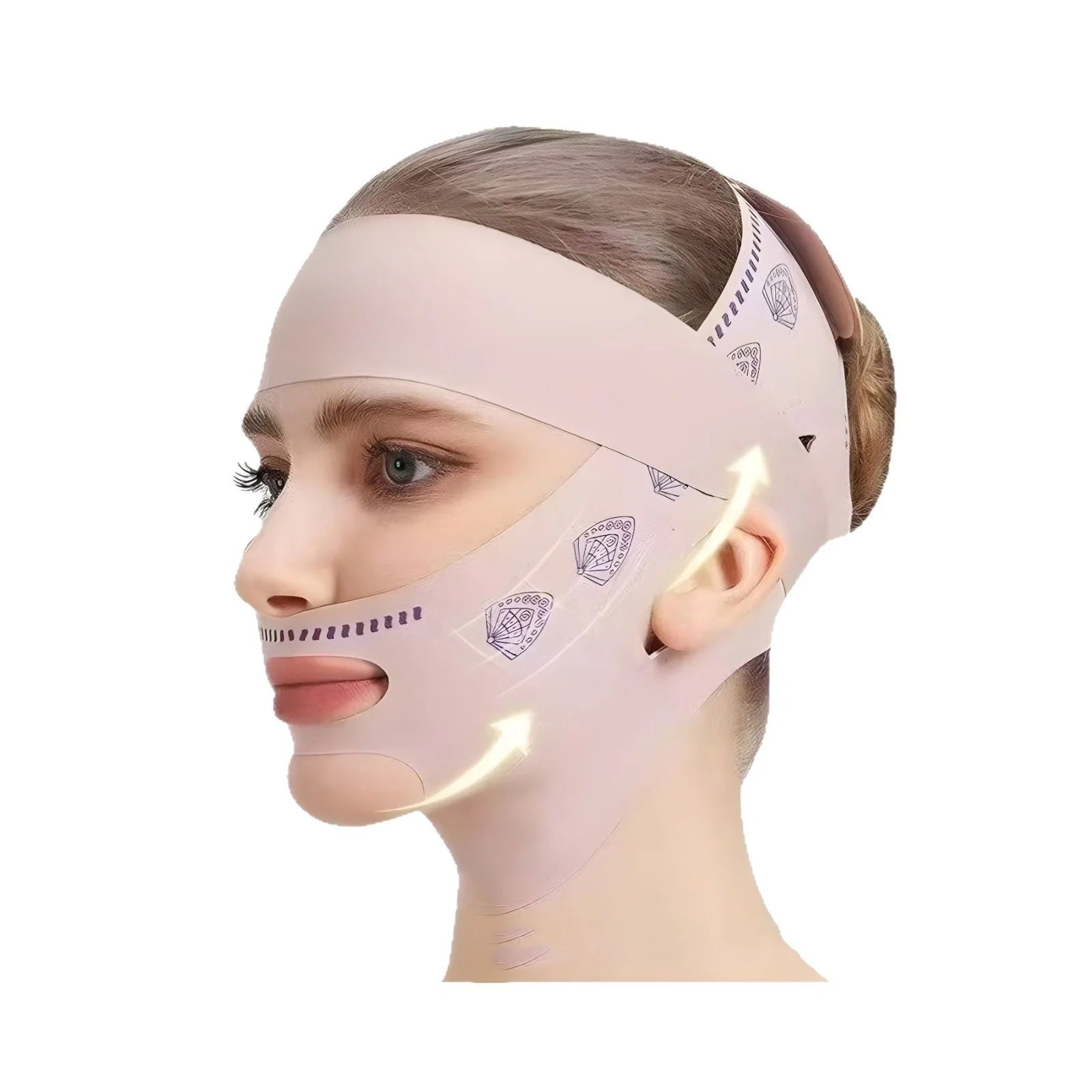 3-Piece Face Sculpting Mask&Face Massage Roller&Gua Sha Tool,Reusable AdjustableV-shaped Face Bandage,Portable Body Massage Tool