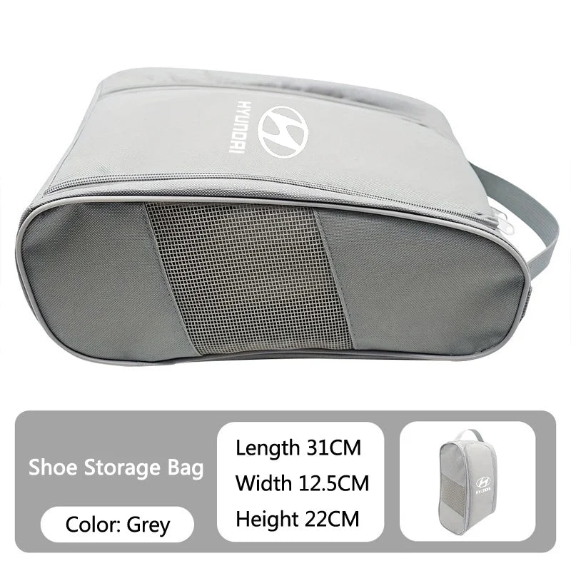 Car Sneaker Storage Bag Travel Outing Shoes Storage Zipper Style For Hyundai Tucson IX35 I30 I20 Kona Coupe Veloster I40 Getz