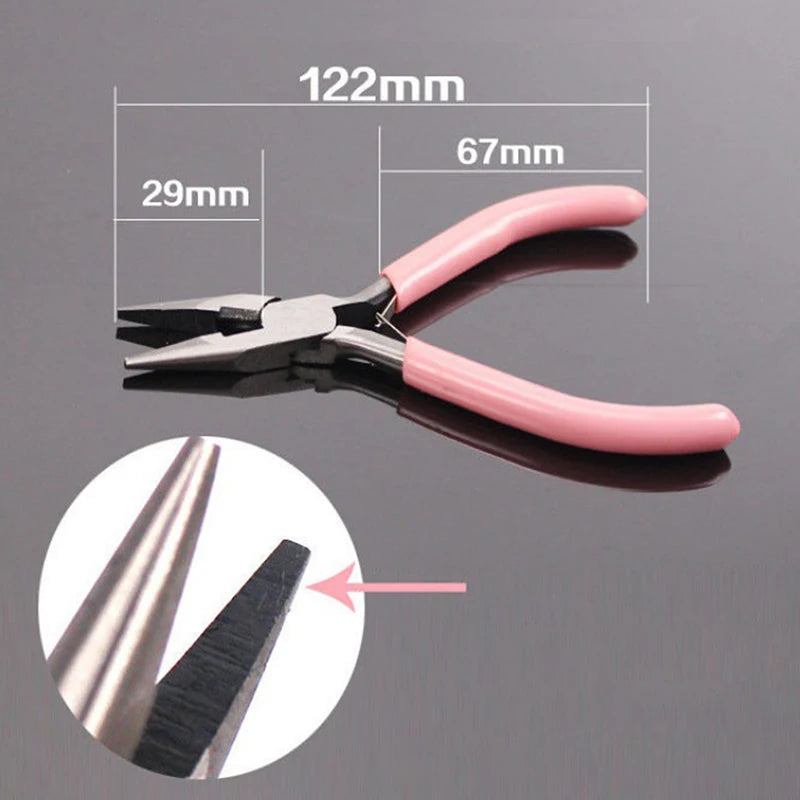 1PC Mini Pliers Diagonal Round Bent Needle Nose Handcraft Beading Insulated Cutter Pliers For Jewelry Making Tools