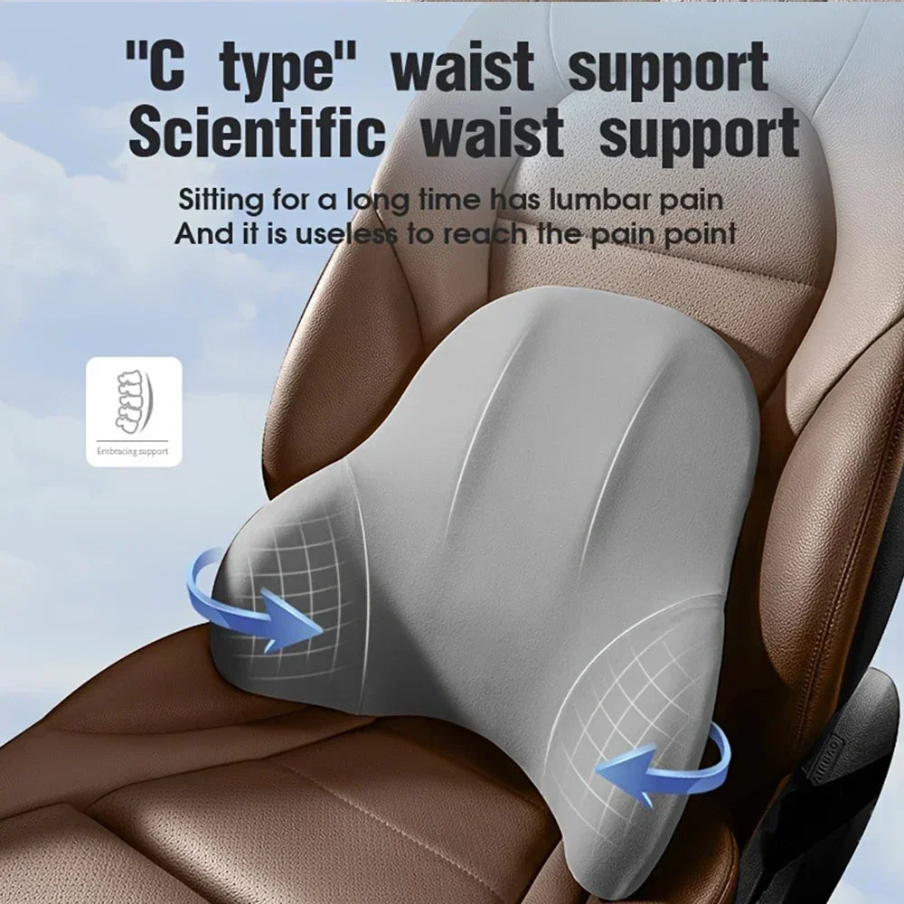 The New Memory Foam Car Neck Pillow Protects the Lumbar Back, Supports the Breathable Headrest, Relieves Pressure