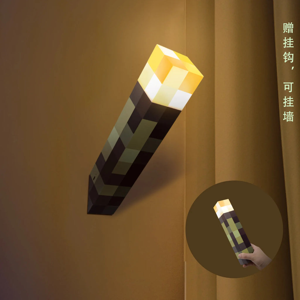 LED Light Figure Toys Game Torch Lamp Night Light Game Merchandise M C Torch Light Model Ambient Decorative Light Birthday Gifts