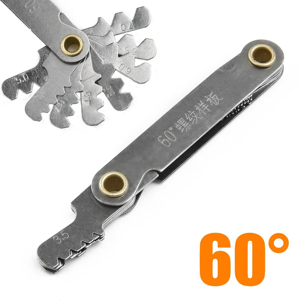 1pc 55/60 Degree Metric Inch Thread Plug Gauge Gear Tooth Screw Pitch Gauges Measuring Center Metrisch Thread Measurement Tools