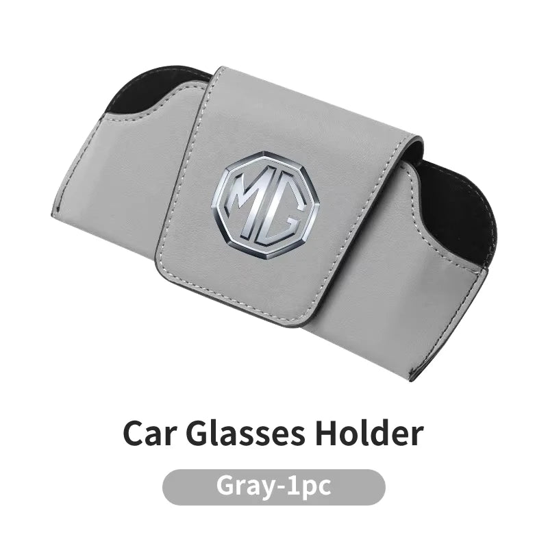 Leather Car Sun Visor Clip Glasses Case Sunglasses Storage Box Holder For MG ZS MG4 EV MG5 MG HS MG3 MG6 Interior Accessories