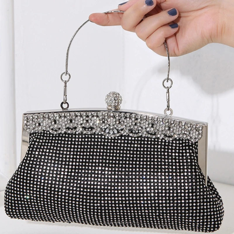 Shinny Luxury Clutch Bag Glitter Wedding Evening Bags with Rhinestone Shoulder Bags Small Handbags Hobos Fashion Party Purse