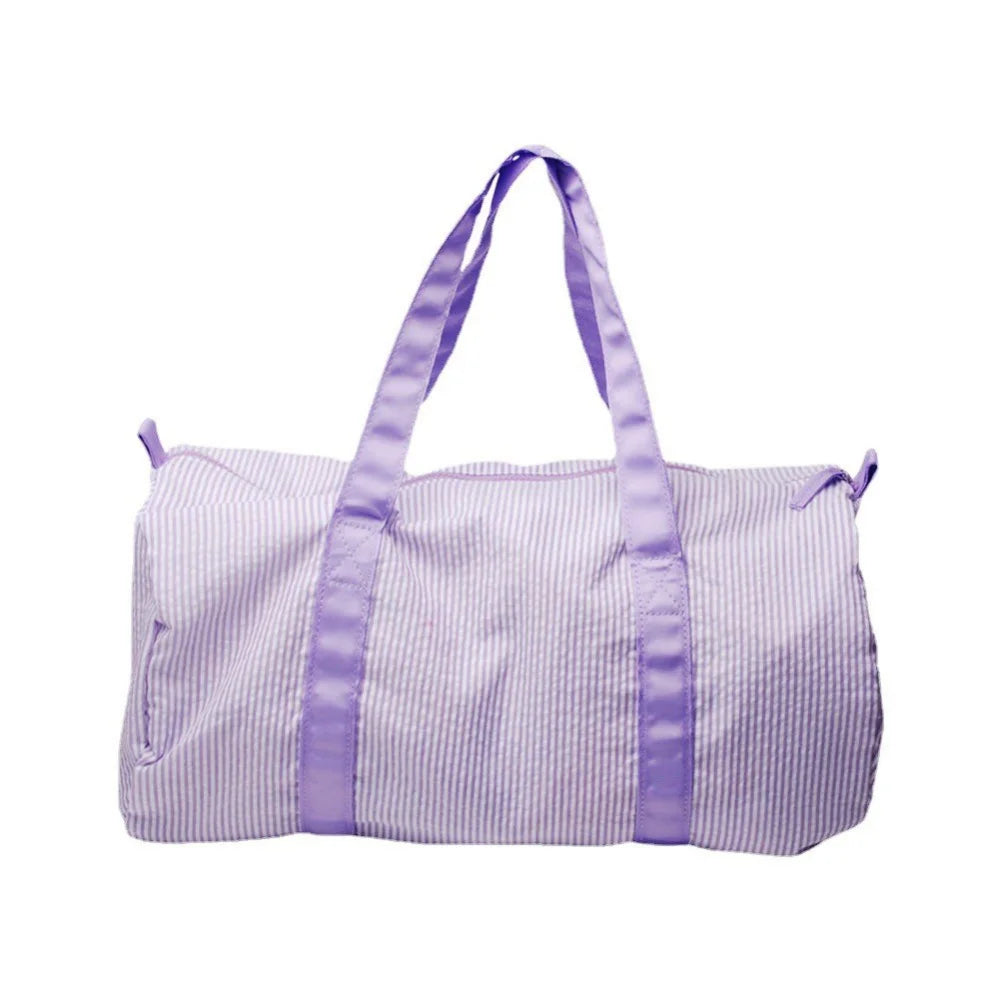 Seersucker Duffle Bag For Kids Travel Overnight Bag Carry On Lightweight Weekender Bag For Boys and Girls Back To School Gifts