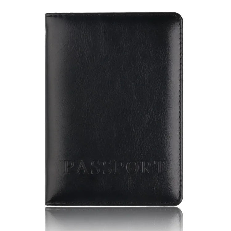 Unisex PU Leather Passport Holder - Travel Document Case with Multi-Card Slots, Simple Protective Cover for Men & Women