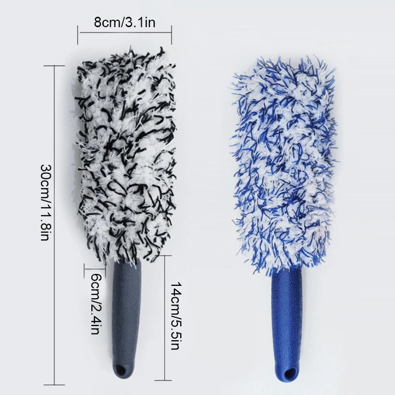 SEAMETAL Car Wheel Cleaning Brush Ultra Soft Microfiber Deep Clean Tire Brush Super Absorbent Scratch-Free Car Detailing Tool